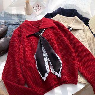 Lapel Sweater + Tie Scarf