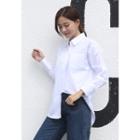 Pocket-front Wide-cuff Shirt Ivory - One Size