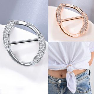 T-shirt Rhinestone Alloy Ring Clip