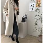 Open-front Wool Coat With Sash