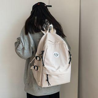 Smiley Face Applique Zip Backpack