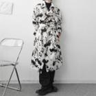 Tie Dye Double Breasted Coat With Sash