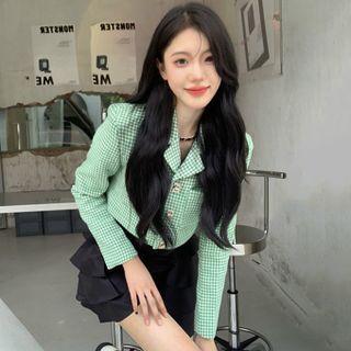 Cropped Tweed Jacket / Tiered Mini Skirt