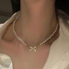 Ribbon Freshwater Pearl Necklace White - One Size