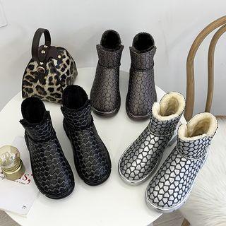Patterned Short Snow Boots