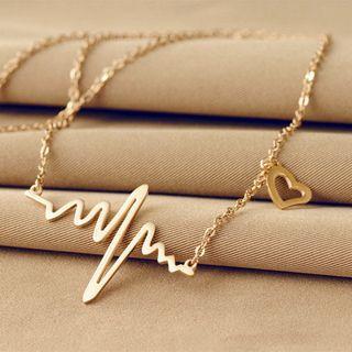 Heart & Heartbeat Pendant Necklace