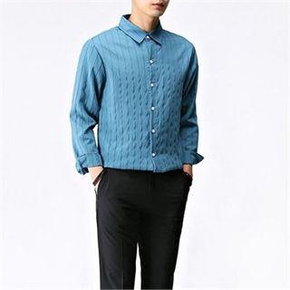 Long-sleeve Pin-striped Shirt