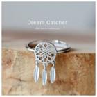 Sterling Silver Feather Dangle Ring