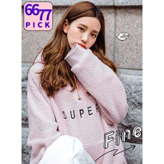 Faux-shearling Hooded Pullover