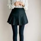 Pleated A-line Mini Skirt