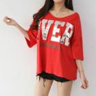 Over L Me Letter T-shirt