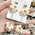 Acrylic Floral Dangle Earring 1 Pair - Gold - One Size