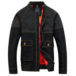 Paneled Pocket-accent Zip Jacket
