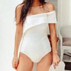 Asymmetric Off-shoulder Swimsuit