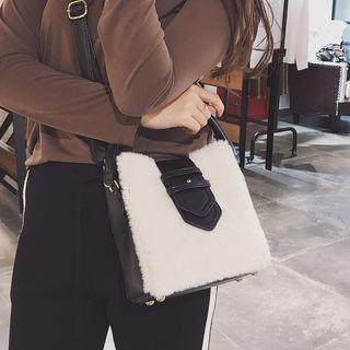 Furry Panel Shoulder Bag