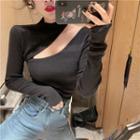 Detachable Long Sleeve One Shoulder Top