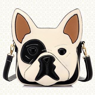 Faux-leather Dog-pattern Cross Bag