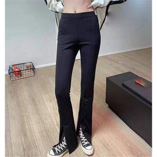Mid-rise Boot-cut Slit Pants
