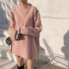 Color-block Loose-fit Sweater Pink - One Size