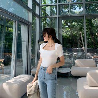 Inset Bolero Round-hem T-shirt