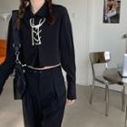 Lace-up Shirt / Straight-fit Dress Pants