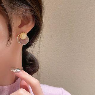 Glaze Alloy Earring 1 Pair - Yellow & Coffee - One Size