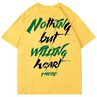 Short-sleeve Round Lettering T-shirt