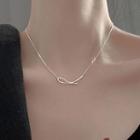 Curve Pendant Sterling Silver Necklace 1 Pc - Silver - One Size