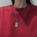 Tag Pendant Stainless Steel Necklace Silver - 55cm