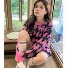 Argyle Loose-fit Sweater Pink - One Size