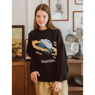 Planet Jacquard Lettering Sweater