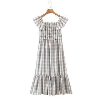 Sleeveless Gingham Midi Sundress