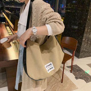 Two-tone Panel Lettering Tote Bag