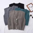 Button-down Knit Vest In 9 Colors