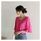 Set Of 2: Scoop-neck Bell-sleeve T-shirt