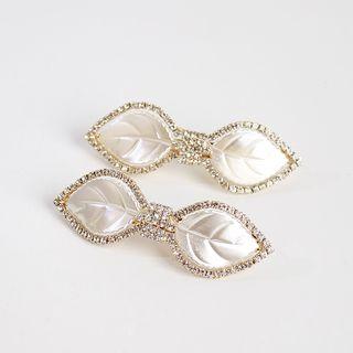 Rhinestone Leaf Hair Clip As Shown In Figure - One Size
