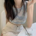 Tie-dyed Cropped Tank Top As Shown In Figure - One Size