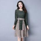 Lace Tiered Chiffon Dress