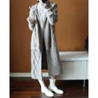 Hooded Cable-knit Long Cardigan