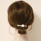 Flower Alloy Hair Tie / Flower Alloy Faux Pearl Hair Clip (various Designs)