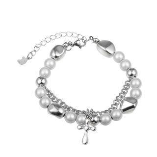 Faux Pearl Layered Chain Bracelet