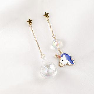 Non-matching Alloy Unicorn Dangle Earring