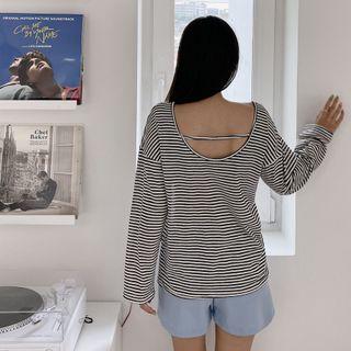 Cutaway-back Stripe T-shirt