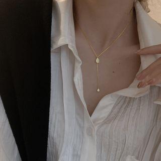 Droplet Pendant Sterling Silver Necklace 925 Silver - Necklace - Gold - One Size