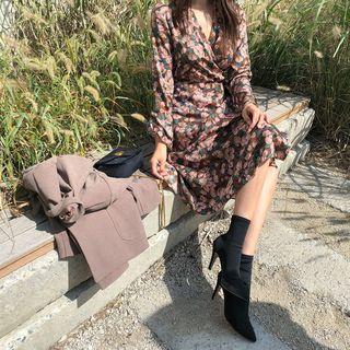 Bloom Surplice-wrap Dress With Scarf