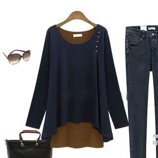 Long Sleeve Mock Two-piece Top