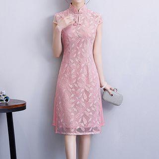 Lace Short-sleeve A-line Cheongsam