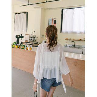 Frilled Chiffon Bolero Cardigan
