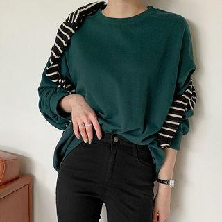 Plus Size Letter Patch Pullover