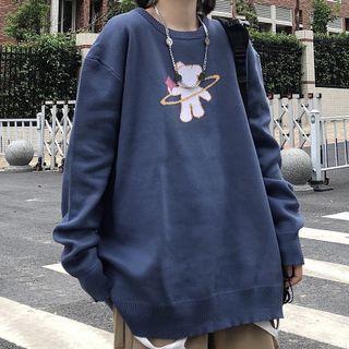 Bear Jacquard Long-sleeve Sweater